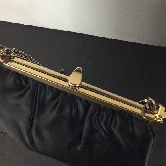 Vintage satin purse with coin purse - Picture 6 of 8